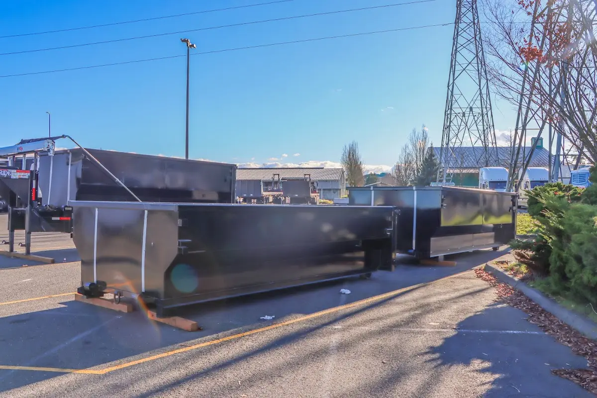 Roll-off dumpster ready for waste disposal at job site for Cleanout Dumpster Rental in Aliso Viejo